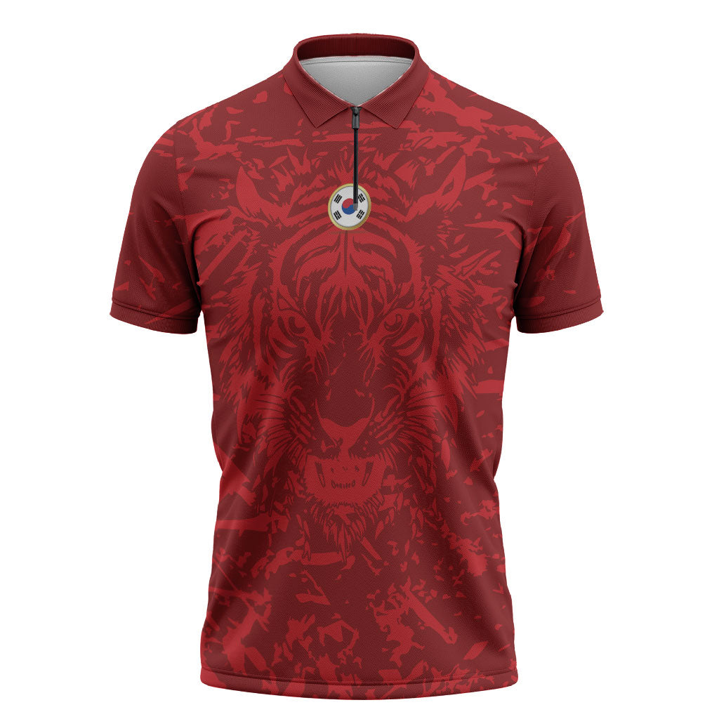 Custom South Korea 2026 World Football Zipper Polo Shirt Taegeuk Warriors
