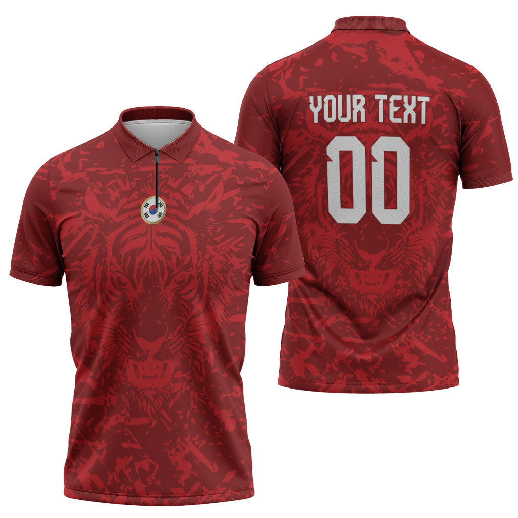Custom South Korea 2026 World Football Zipper Polo Shirt Taegeuk Warriors