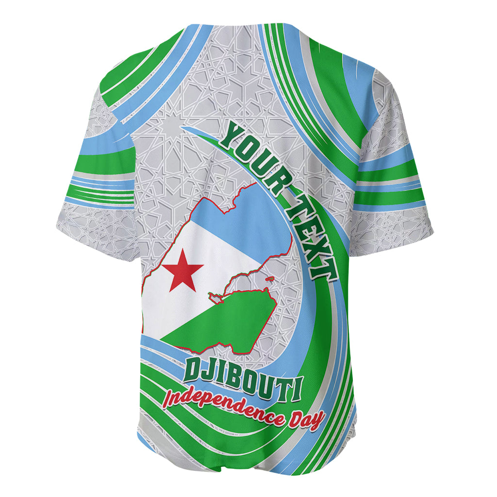 Custom 27 June Djibouti Independence Day Baseball Jersey Jabuuti Emblem Mix Islamic Pattern - Wonder Print Shop