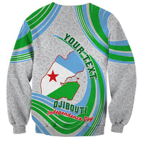 Custom 27 June Djibouti Independence Day Sweatshirt Jabuuti Emblem Mix Islamic Pattern - Wonder Print Shop