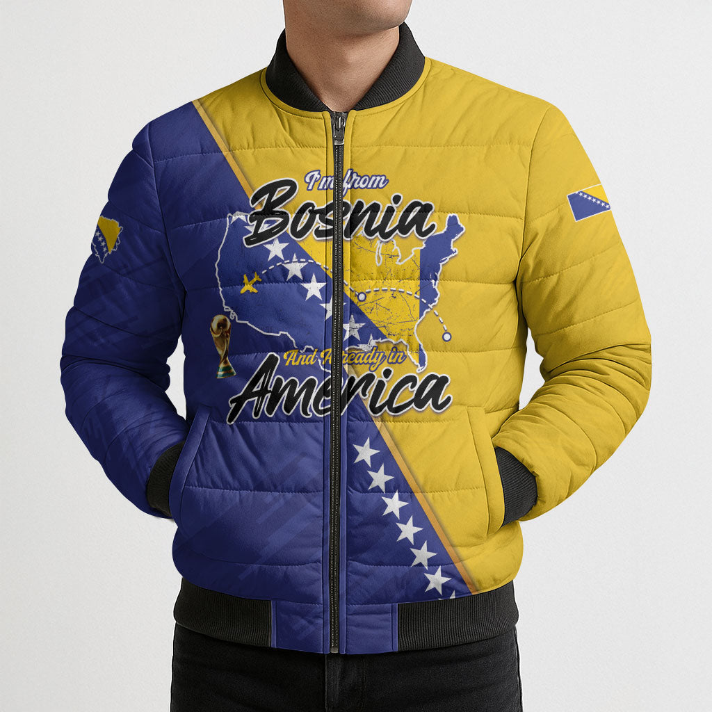 Personalised Bosnia and Herzegovina 2026 Bomber Puffer Jacket Already in America