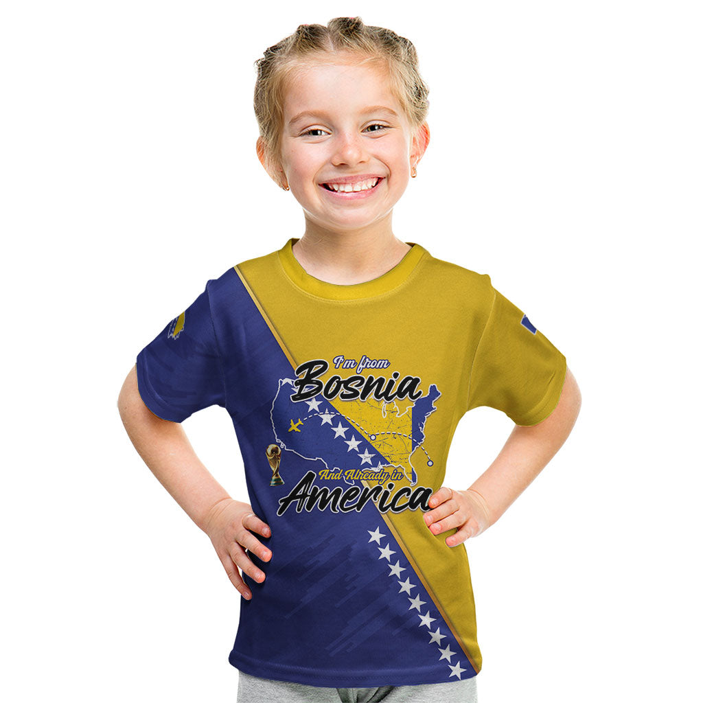 Personalised Bosnia and Herzegovina 2026 Kid T Shirt Already in America