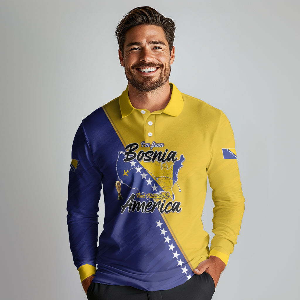 Personalised Bosnia and Herzegovina 2026 Long Sleeve Polo Shirt Already in America