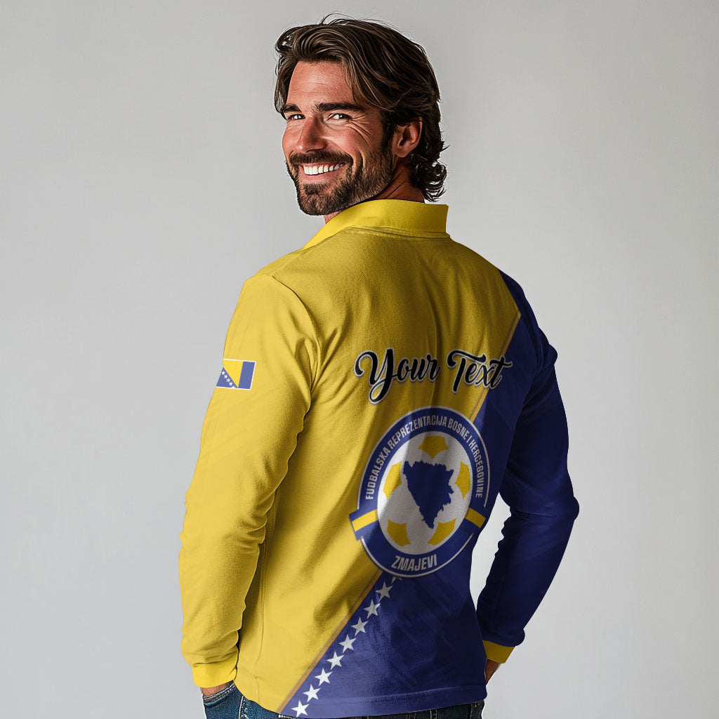 Personalised Bosnia and Herzegovina 2026 Long Sleeve Polo Shirt Already in America