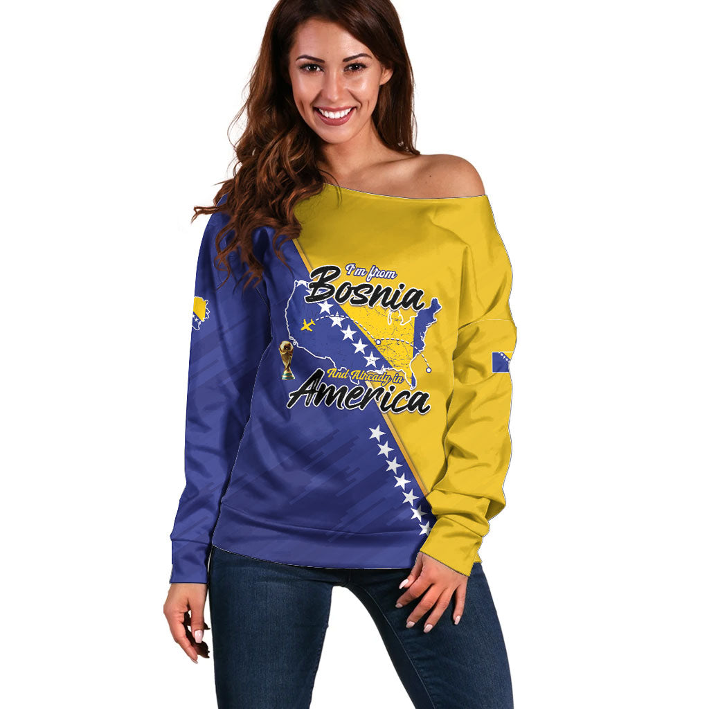 Personalised Bosnia and Herzegovina 2026 Off Shoulder Sweater Already in America