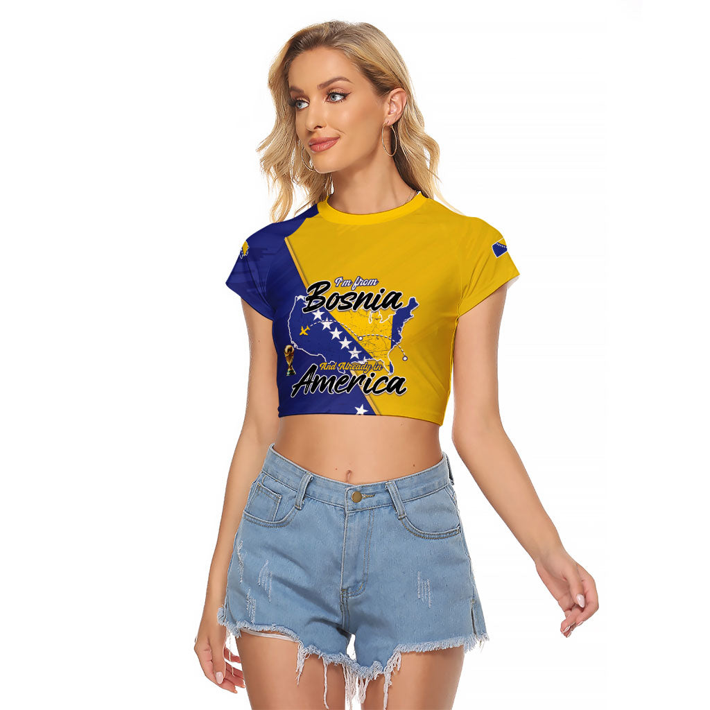 Personalised Bosnia and Herzegovina 2026 Raglan Cropped T Shirt Already in America