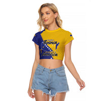 Personalised Bosnia and Herzegovina 2026 Raglan Cropped T Shirt Already in America