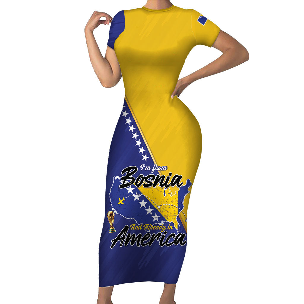 Personalised Bosnia and Herzegovina 2026 Short Sleeve Bodycon Dress Already in America