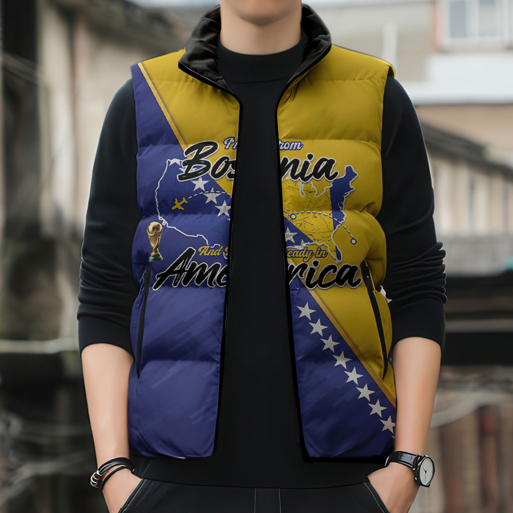 Personalised Bosnia and Herzegovina 2026 Sleeveless Puffer Jacket Already in America