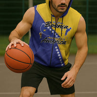 Personalised Bosnia and Herzegovina 2026 Sleeveless Zip Hoodie Already in America
