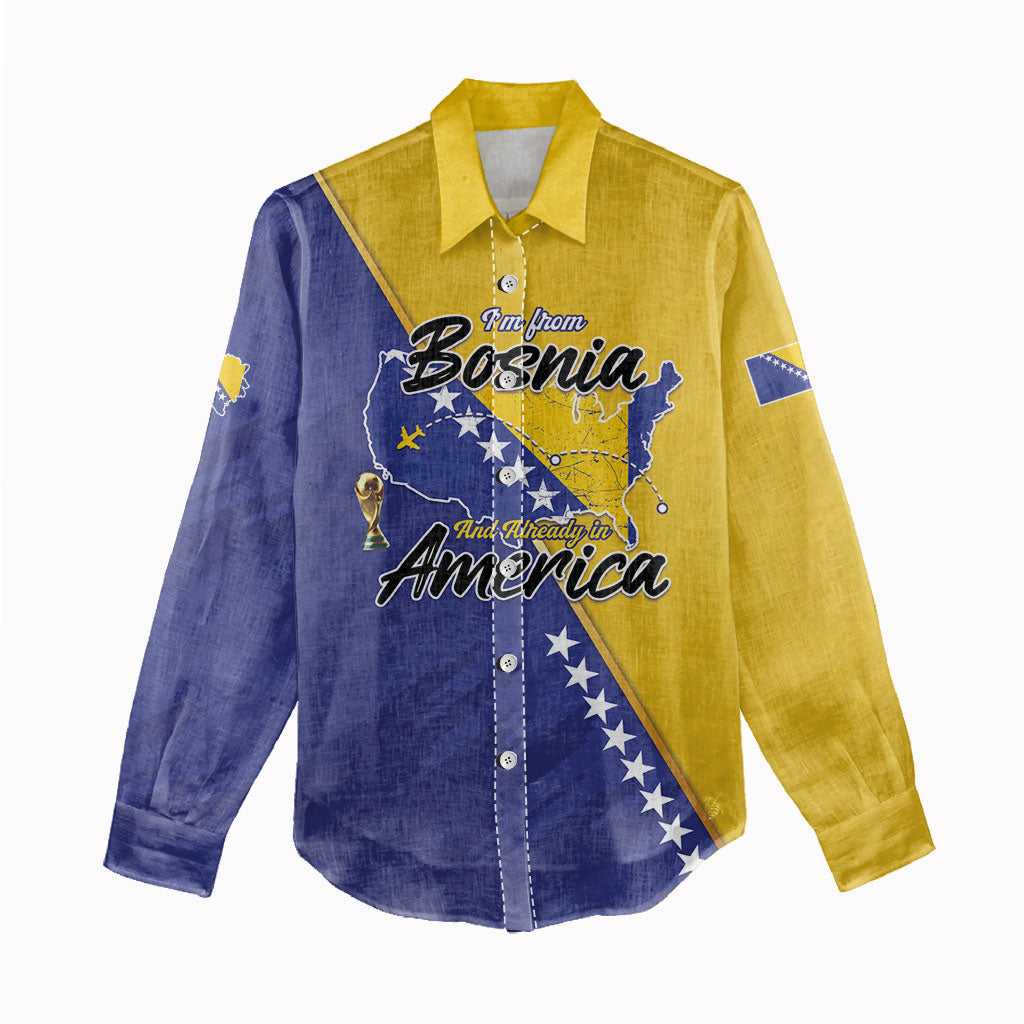 Personalised Bosnia and Herzegovina 2026 Women Casual Shirt Already in America