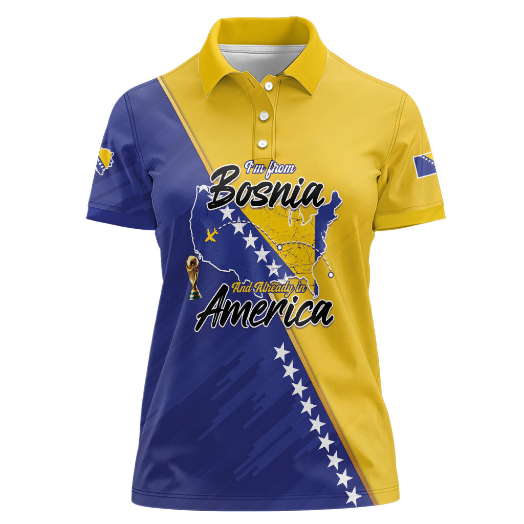 Personalised Bosnia and Herzegovina 2026 Women Polo Shirt Already in America