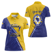 Personalised Bosnia and Herzegovina 2026 Women Polo Shirt Already in America