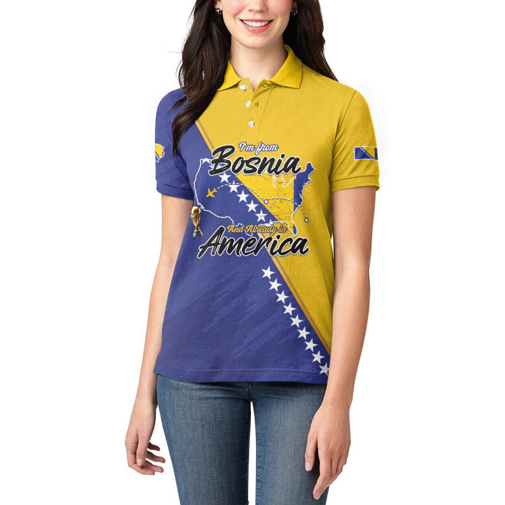Personalised Bosnia and Herzegovina 2026 Women Polo Shirt Already in America