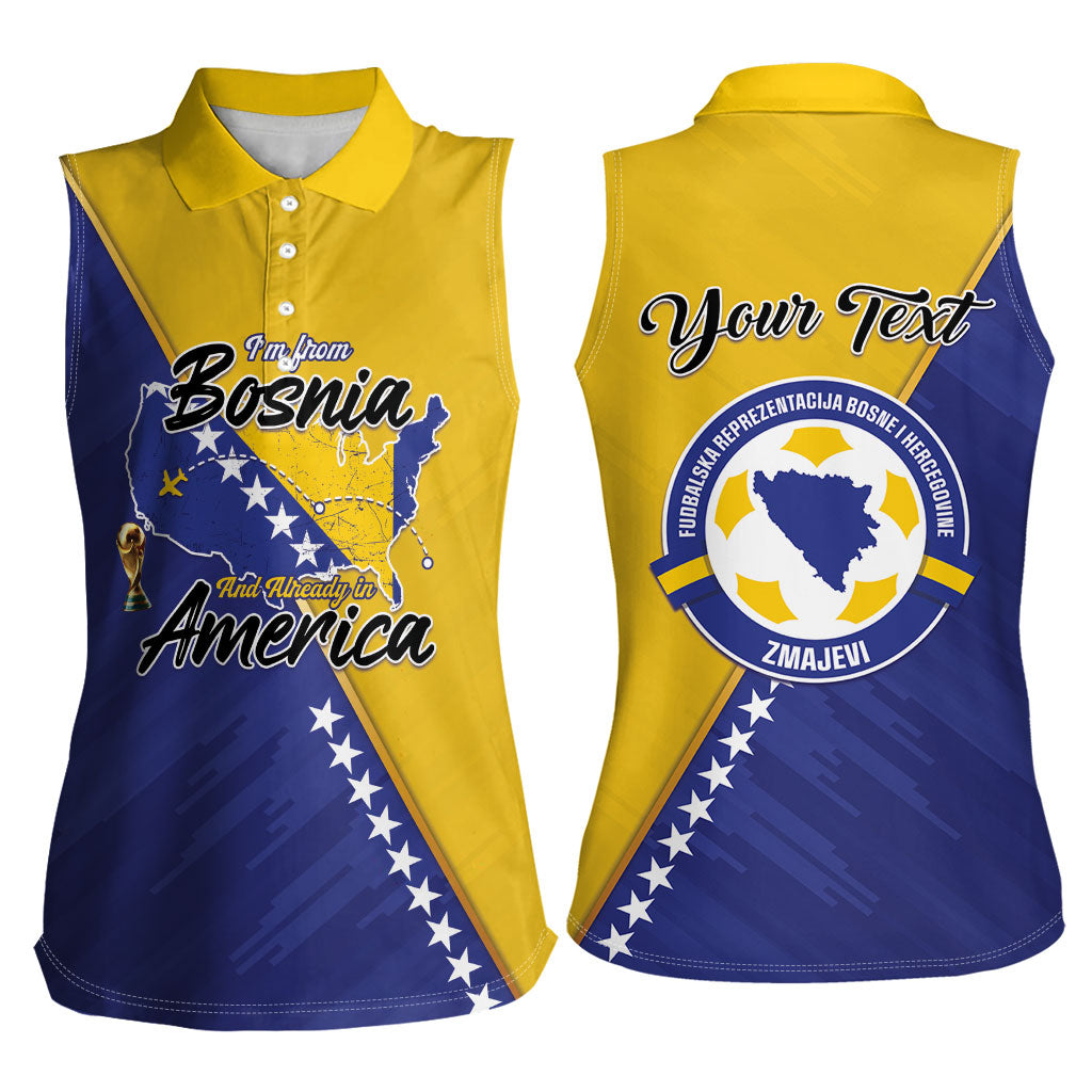 Personalised Bosnia and Herzegovina 2026 Women Sleeveless Polo Shirt Already in America