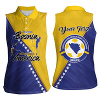 Personalised Bosnia and Herzegovina 2026 Women Sleeveless Polo Shirt Already in America