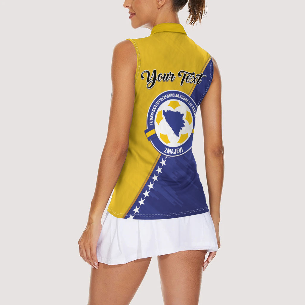 Personalised Bosnia and Herzegovina 2026 Women Sleeveless Polo Shirt Already in America