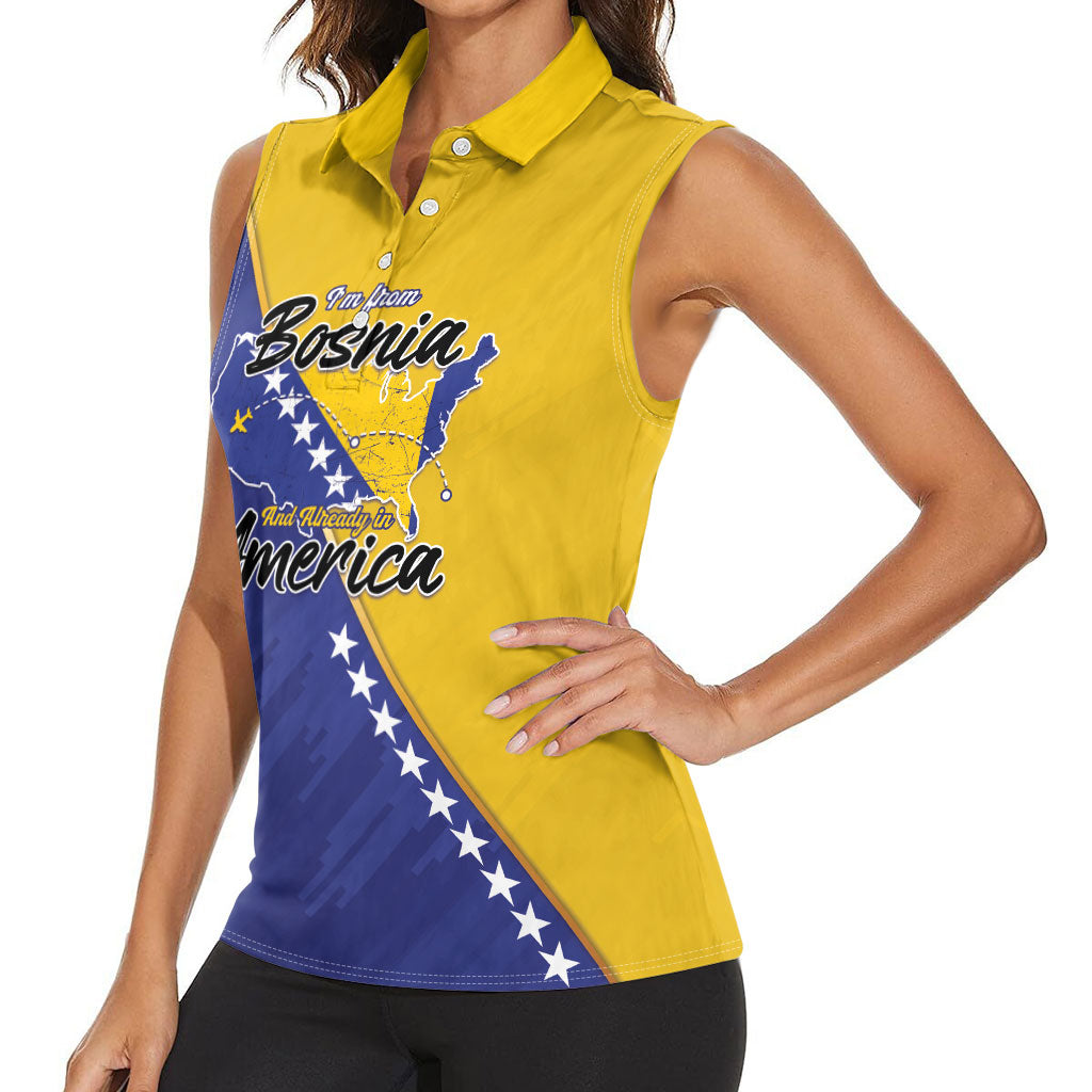 Personalised Bosnia and Herzegovina 2026 Women Sleeveless Polo Shirt Already in America