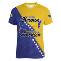 Personalised Bosnia and Herzegovina 2026 Women V-Neck T-Shirt Already in America