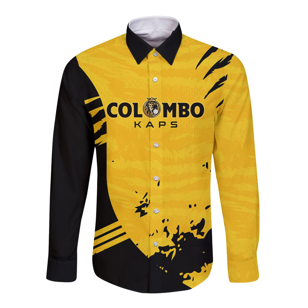 Custom Colombo Cricket Kaps Long Sleeve Button Shirt Go Champions