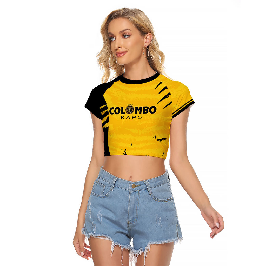 Custom Colombo Cricket Kaps Raglan Cropped T Shirt Go Champions