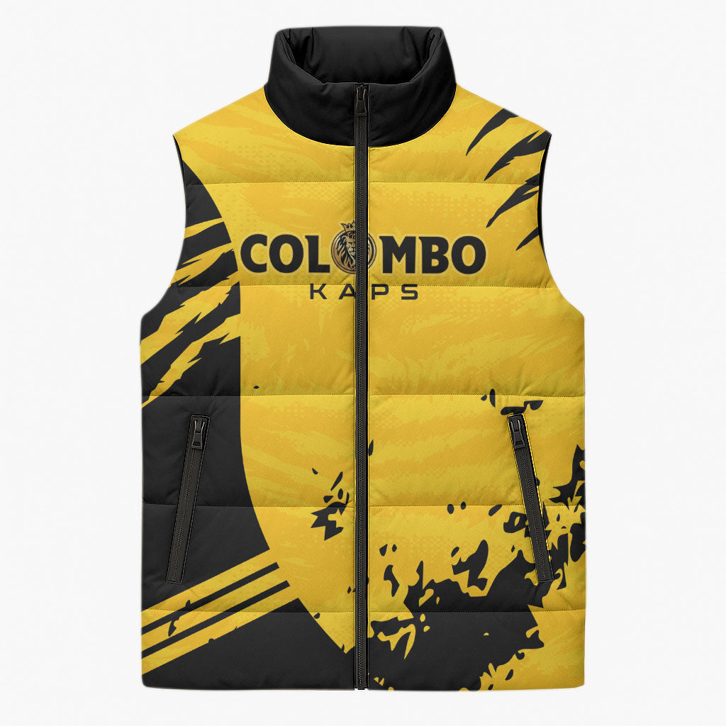 Custom Colombo Cricket Kaps Sleeveless Puffer Jacket Go Champions