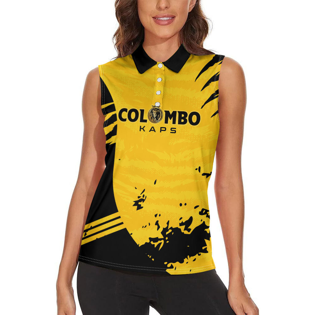 Custom Colombo Cricket Kaps Women Sleeveless Polo Shirt Go Champions