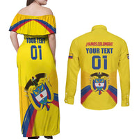 Colombia 2024 Football Champions Couples Matching Off Shoulder Maxi Dress and Long Sleeve Button Shirt Todos Somos Colombia - Wonder Print Shop