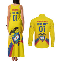 Colombia 2024 Football Champions Couples Matching Tank Maxi Dress and Long Sleeve Button Shirt Todos Somos Colombia - Wonder Print Shop