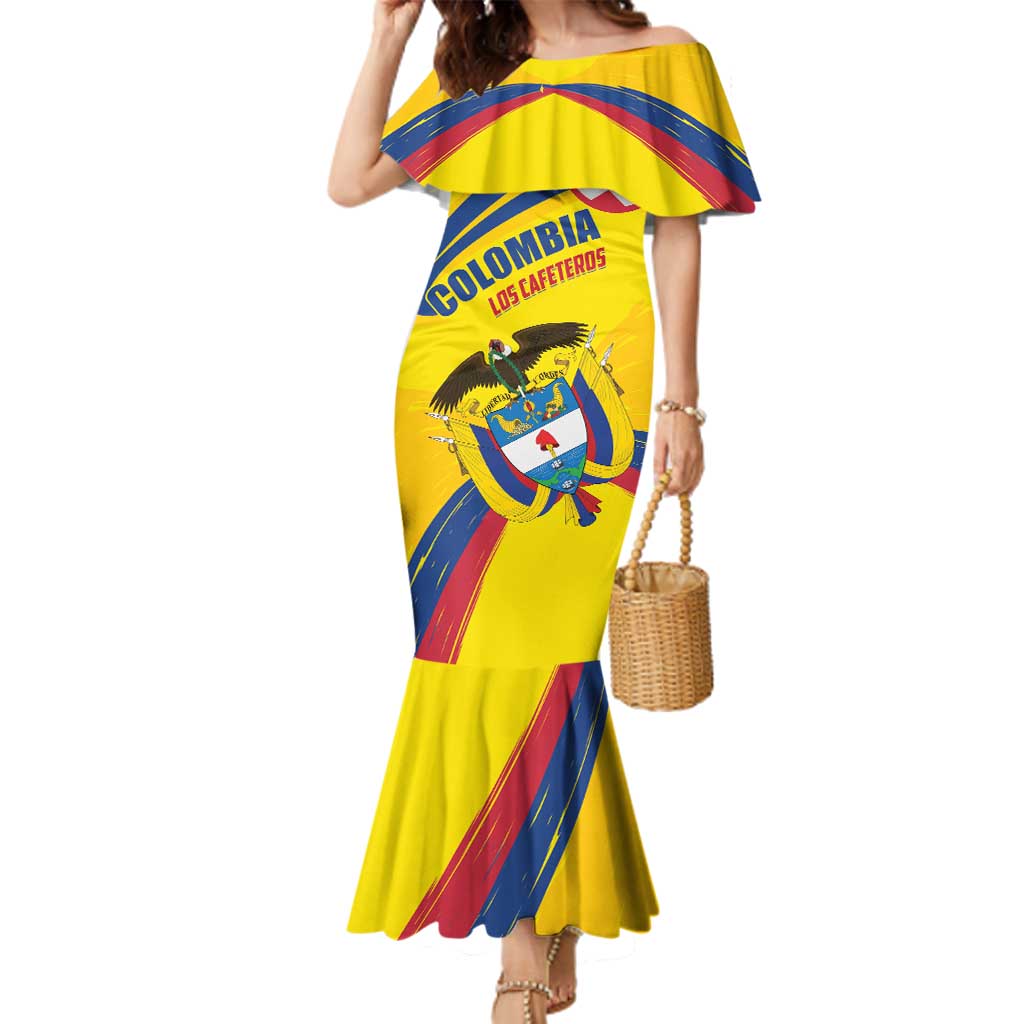 Colombia 2024 Football Champions Family Matching Mermaid Dress and Hawaiian Shirt Todos Somos Colombia - Wonder Print Shop