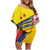 Colombia 2024 Football Champions Family Matching Off Shoulder Short Dress and Hawaiian Shirt Todos Somos Colombia - Wonder Print Shop