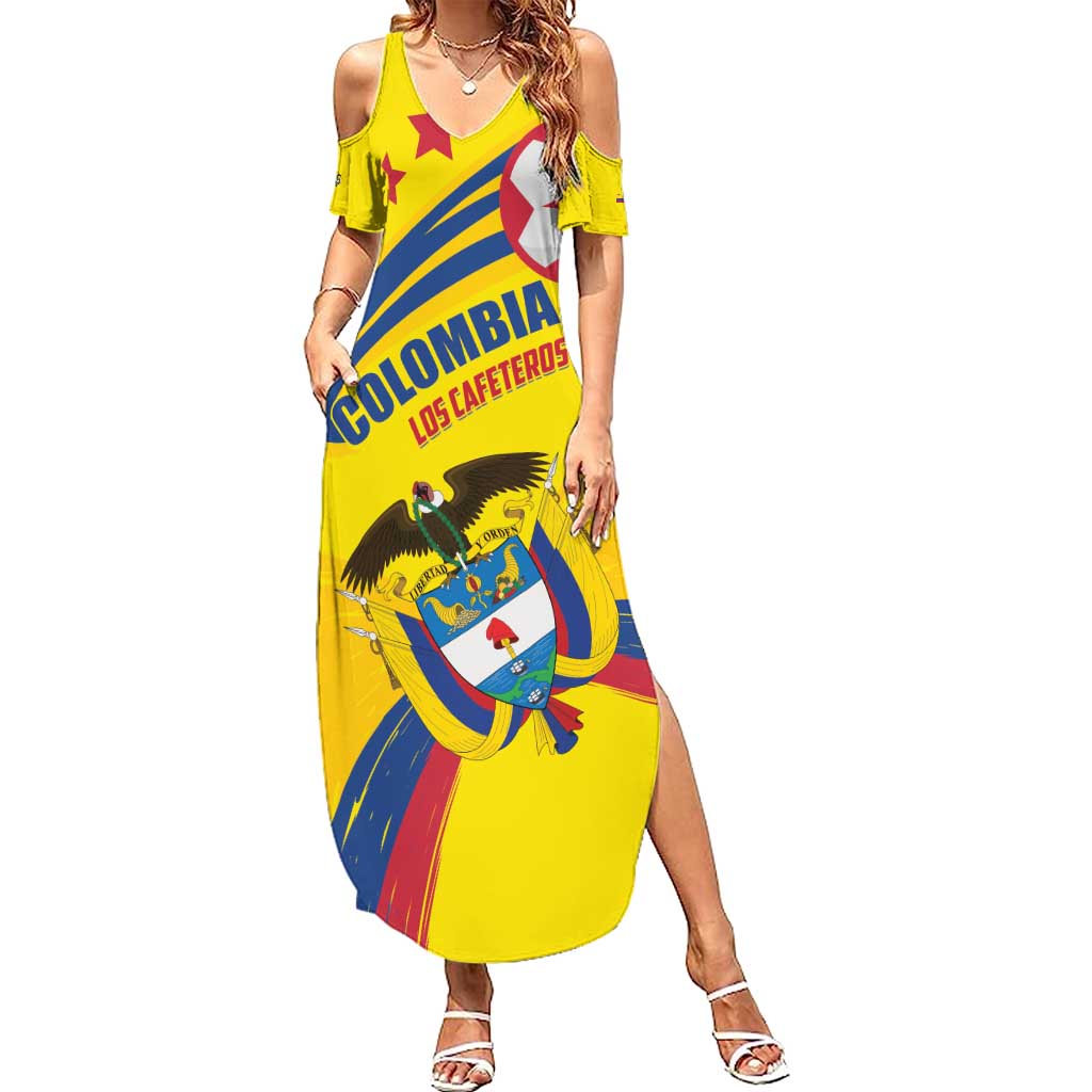 Colombia 2024 Football Champions Family Matching Summer Maxi Dress and Hawaiian Shirt Todos Somos Colombia - Wonder Print Shop
