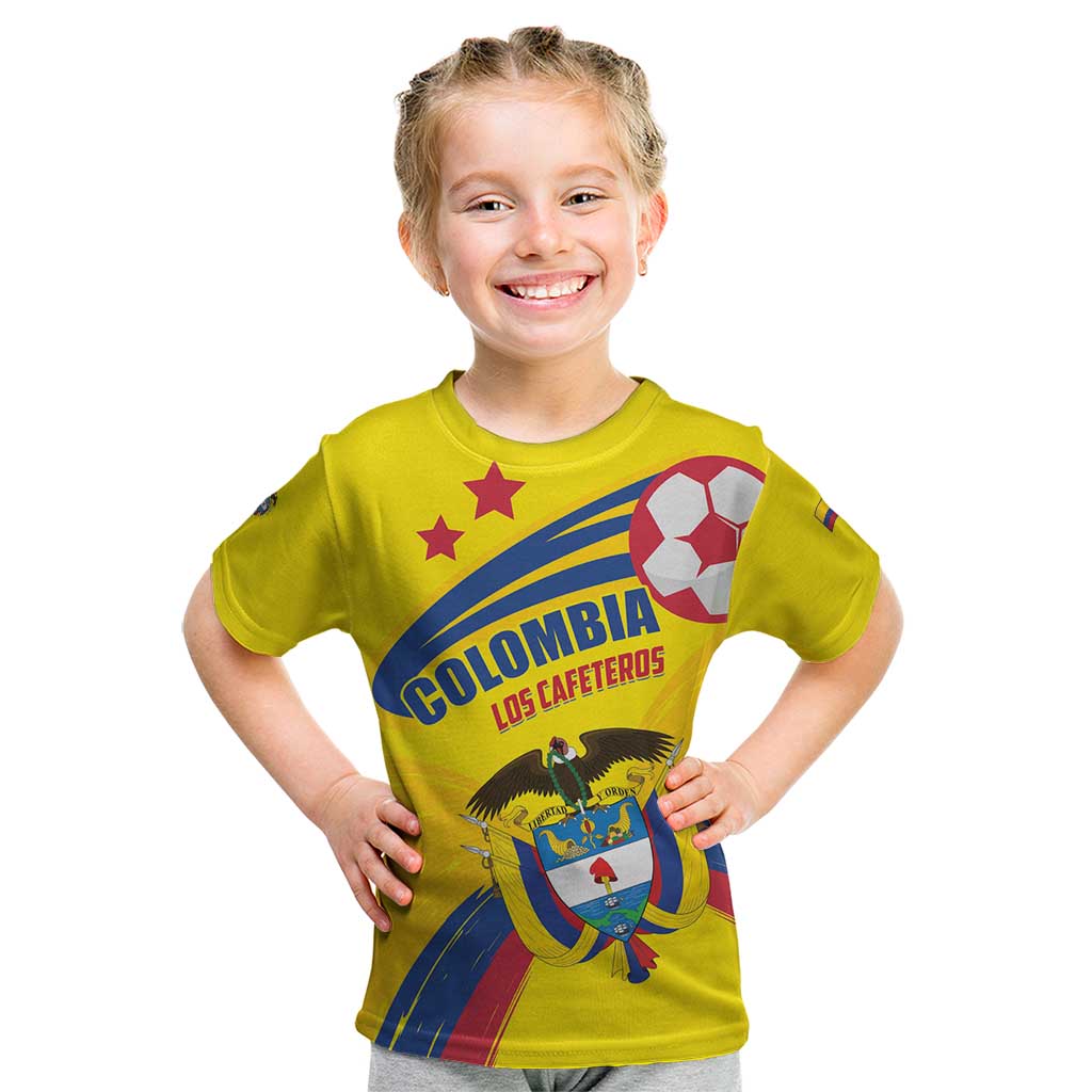 Colombia 2024 Football Champions Kid T Shirt Todos Somos Colombia - Wonder Print Shop