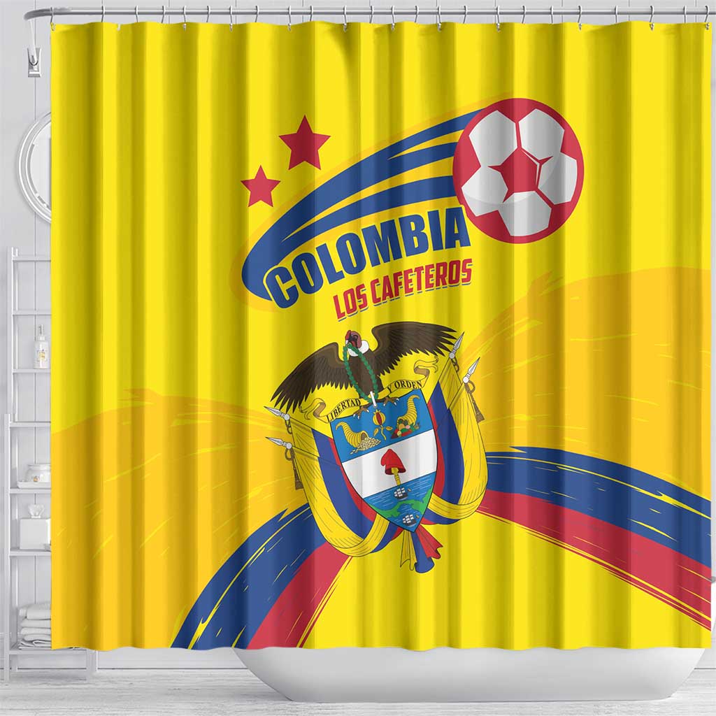 Colombia 2024 Football Champions Shower Curtain Todos Somos Colombia