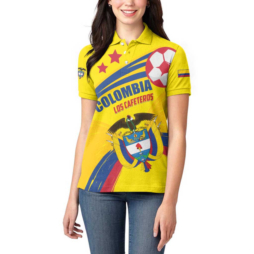 Colombia 2024 Football Champions Women Polo Shirt Todos Somos Colombia - Wonder Print Shop