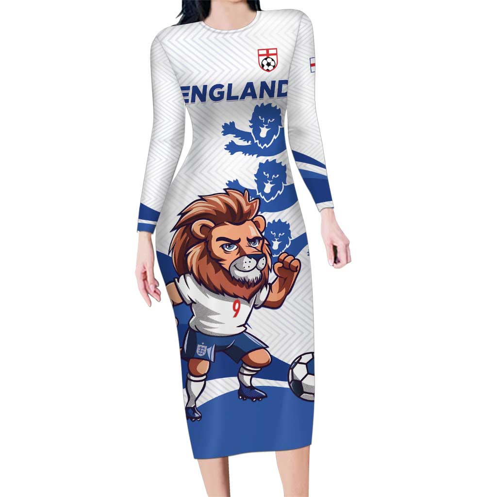 England 2024 Football Family Matching Long Sleeve Bodycon Dress and Hawaiian Shirt Three Lions Go Champions - Wonder Print Shop