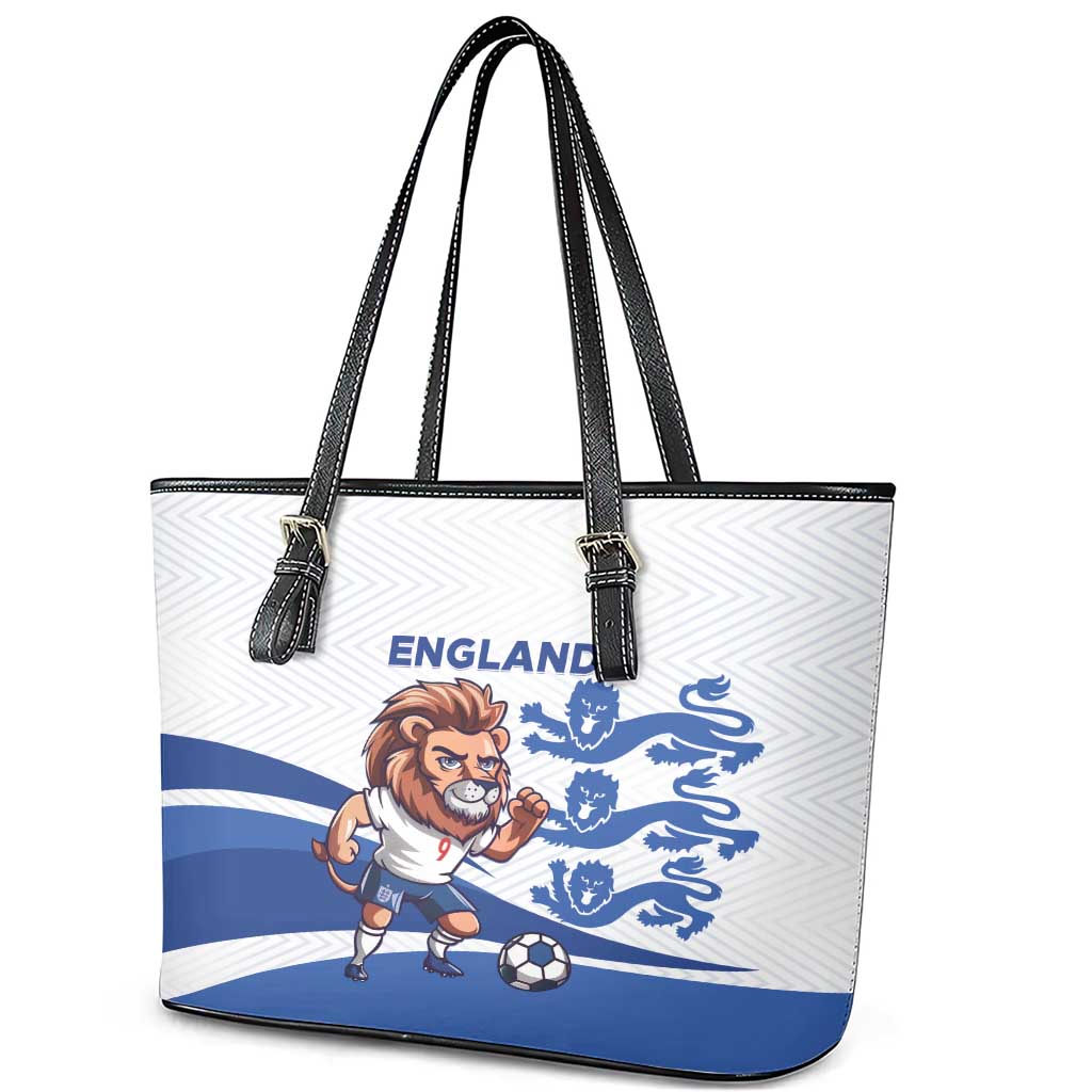 England 2024 Football Leather Tote Bag Three Lions Go Champions - Wonder Print Shop