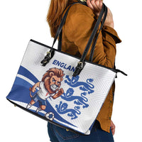 England 2024 Football Leather Tote Bag Three Lions Go Champions - Wonder Print Shop