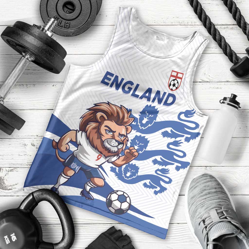 England 2024 Football Men Tank Top Three Lions Go Champions - Wonder Print Shop