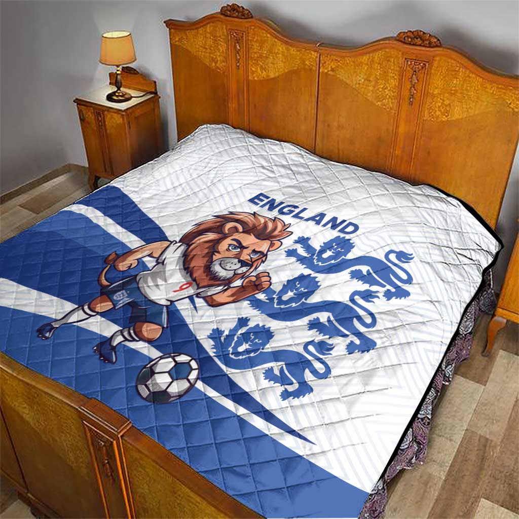 England 2024 Football Quilt Three Lions Go Champions - Wonder Print Shop