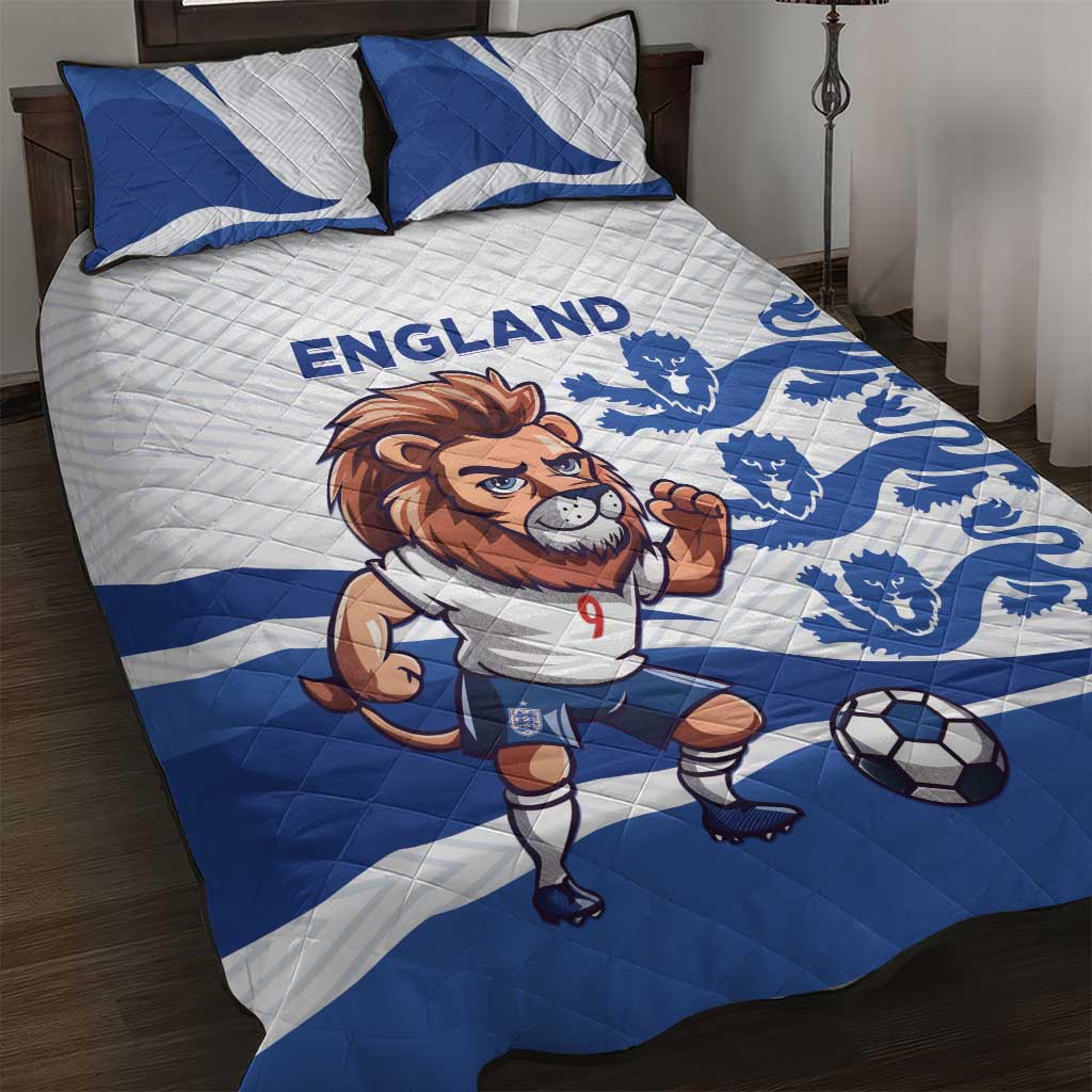England 2024 Football Quilt Bed Set Three Lions Go Champions - Wonder Print Shop