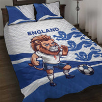 England 2024 Football Quilt Bed Set Three Lions Go Champions - Wonder Print Shop