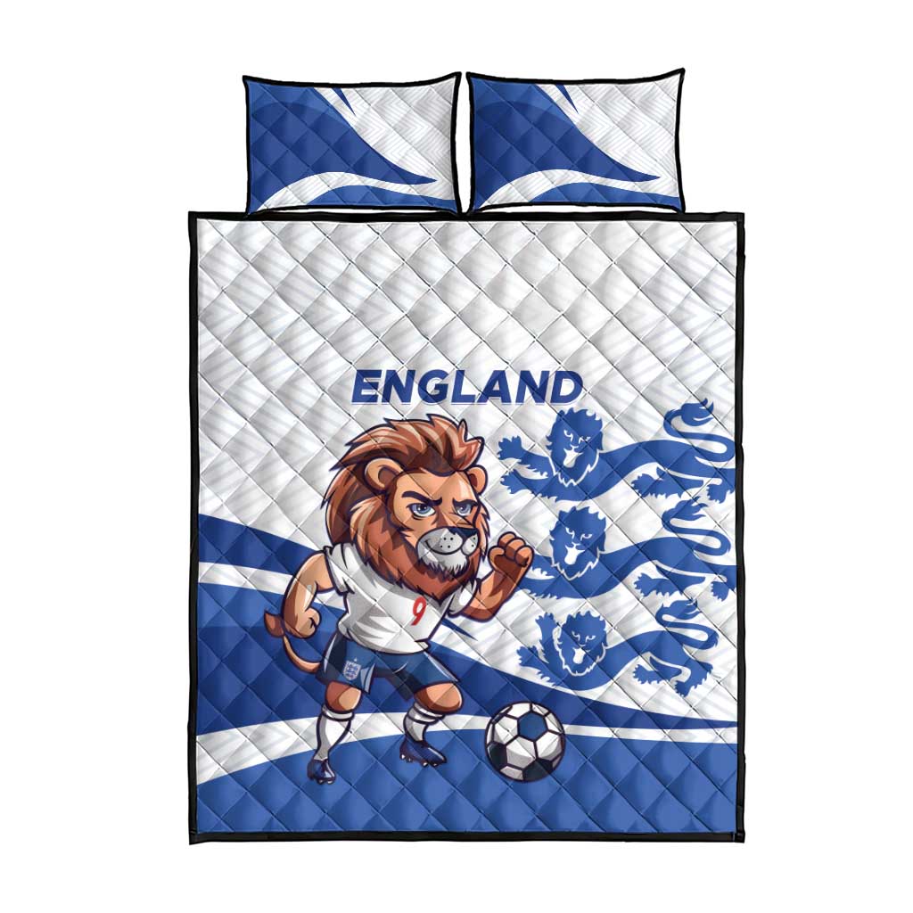 England 2024 Football Quilt Bed Set Three Lions Go Champions - Wonder Print Shop