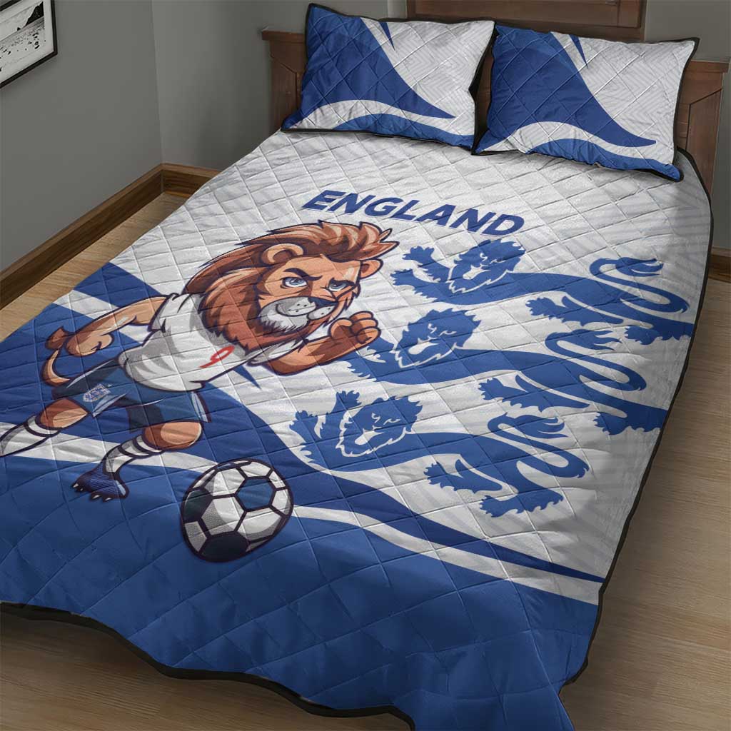 England 2024 Football Quilt Bed Set Three Lions Go Champions - Wonder Print Shop