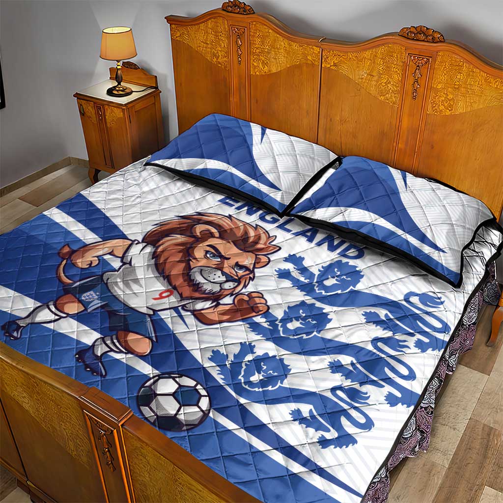 England 2024 Football Quilt Bed Set Three Lions Go Champions - Wonder Print Shop