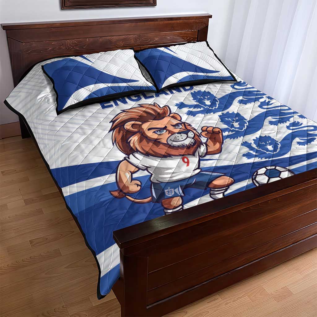 England 2024 Football Quilt Bed Set Three Lions Go Champions - Wonder Print Shop