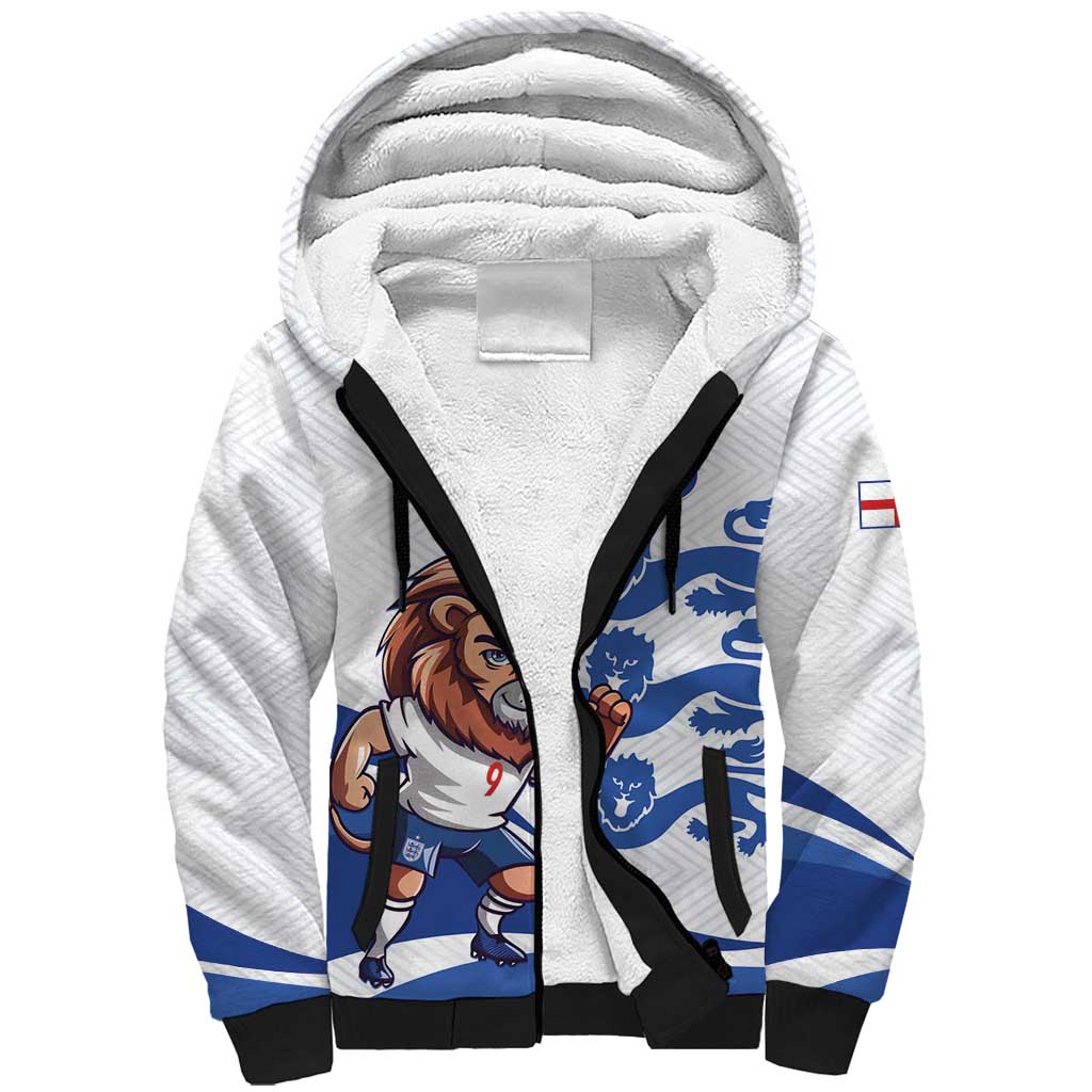 England 2024 Football Sherpa Hoodie Three Lions Go Champions - Wonder Print Shop