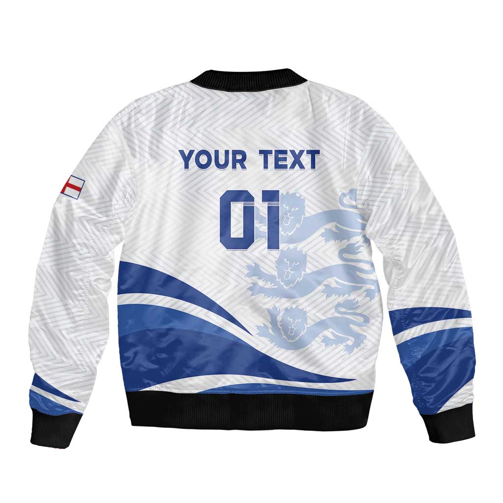 England 2024 Football Sleeve Zip Bomber Jacket Three Lions Go Champions - Wonder Print Shop