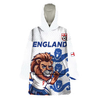 England 2024 Football Wearable Blanket Hoodie Three Lions Go Champions - Wonder Print Shop