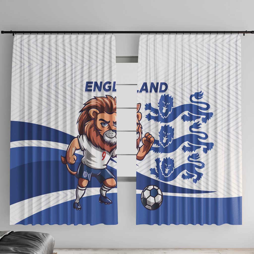 England 2024 Football Window Curtain Three Lions Go Champions - Wonder Print Shop
